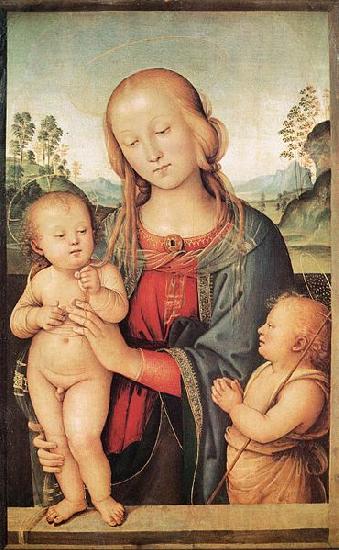 Pietro Perugino Madonna with Child and the Infant St John France oil painting art